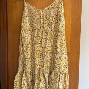 Ruffled Tiered Cream and White Maxi Slip Dress